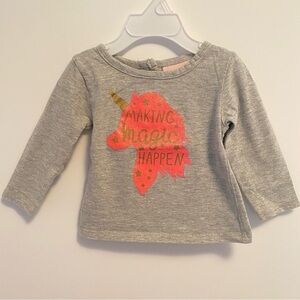 Little Lass Baby Girl's Making Magic Happen Unicorn Long Sleeve Top 12 Months